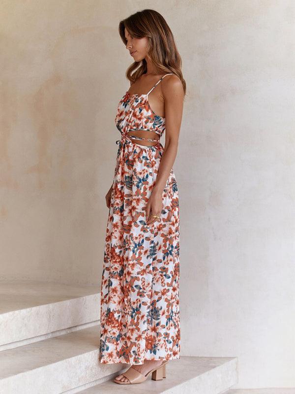 Maxi Jurk met Uitsnijding en Bloemenprint - Maxi Dresses - Jurkjes.co
