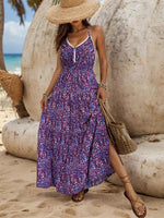 Maxi Jurk met V-hals en Abstracte Print - Maxi Dresses - Jurkjes.co