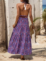 Maxi Jurk met V-hals en Abstracte Print - Maxi Dresses - Jurkjes.co