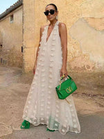 Maxi Jurk met V-hals en Bloemenontwerp - Maxi Dresses - Jurkjes.co