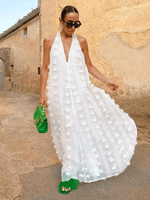 Maxi Jurk met V-hals en Bloemenontwerp - Maxi Dresses - Jurkjes.co