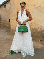 Maxi Jurk met V-hals en Bloemenontwerp - Maxi Dresses - Jurkjes.co