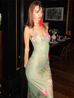 Maxi Jurk met V-hals en Bloemenprint - Group1 - Jurkjes.co