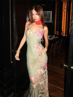 Maxi Jurk met V-hals en Bloemenprint - Group1 - Jurkjes.co