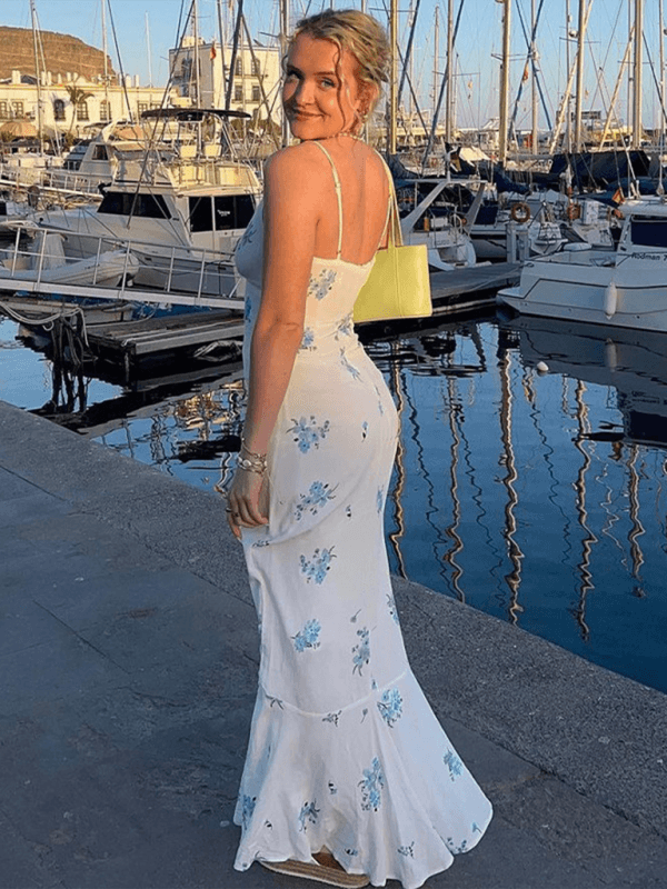 Maxi Jurk met V-hals en Bloemenprint - Group13 - Jurkjes.co