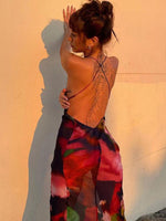 Maxi Jurk met V-hals en Bloemenprint - Group6 - Jurkjes.co