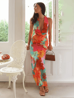 Maxi Jurk met V-hals en Bloemenprint - Group9 - Jurkjes.co