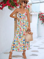 Maxi Jurk met V-hals en Bloemenprint - Maxi Dress - Jurkjes.co