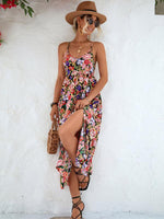 Maxi Jurk met V-hals en Bloemenprint - Maxi Dress - Jurkjes.co