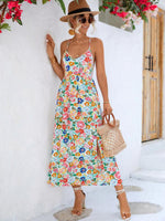 Maxi Jurk met V-hals en Bloemenprint - Maxi Dress - Jurkjes.co