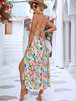 Maxi Jurk met V-hals en Bloemenprint - Maxi Dress - Jurkjes.co