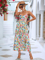 Maxi Jurk met V-hals en Bloemenprint - Maxi Dress - Jurkjes.co
