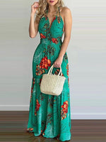 Maxi Jurk met V-hals en Bloemenprint - Maxi Dresses - Jurkjes.co