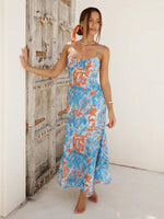 Maxi Jurk met V-hals en Bloemenprint - Maxi Dresses - Jurkjes.co