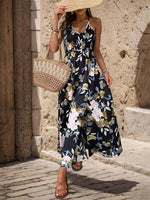 Maxi Jurk met V-hals en Bloemenprint - Maxi Dresses - Jurkjes.co