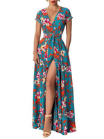 Maxi Jurk met V-hals en Bloemenprint - Maxi Dresses - Jurkjes.co