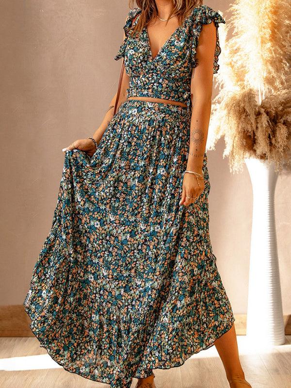 Maxi Jurk met V-hals en Bloemenprint - Maxi Dresses - Jurkjes.co