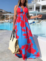 Maxi Jurk met V-hals en Bloemenprint - Maxi Dresses - Jurkjes.co
