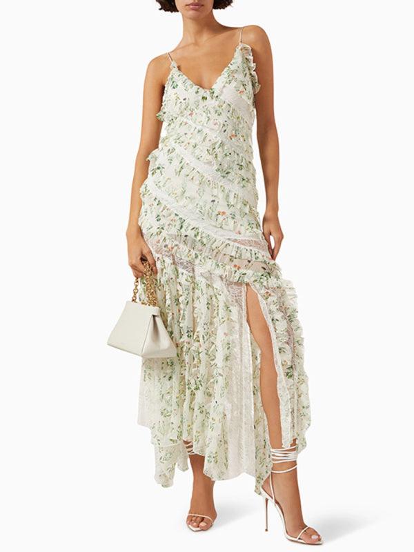 Maxi Jurk met V-hals en Bloemenprint - Maxi Dresses - Jurkjes.co