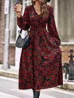 Maxi Jurk met V-hals en Bloemenprint - Maxi Dresses - Jurkjes.co