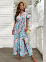 Maxi Jurk met V-hals en Bloemenprint - Maxi Dresses - Jurkjes.co
