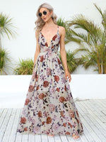 Maxi Jurk met V-hals en Bloemenprint - Maxi Dresses - Jurkjes.co