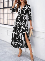 Maxi Jurk met V-hals en Bloemenprint - Maxi Dresses - Jurkjes.co