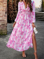 Maxi Jurk met V-hals en Bloemenprint - Maxi Dresses - Jurkjes.co