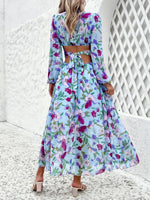 Maxi Jurk met V-hals en Bloemenprint - Maxi Dresses - Jurkjes.co