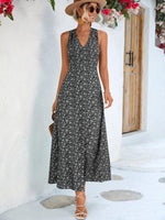 Maxi Jurk met V-hals en Bloemenprint - Maxi Dresses - Jurkjes.co