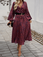Maxi Jurk met V-hals en Bloemenprint - Maxi Dresses - Jurkjes.co