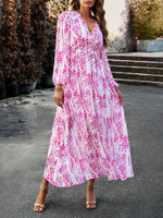 Maxi Jurk met V-hals en Bloemenprint - Maxi Dresses - Jurkjes.co