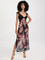 Maxi Jurk met V-hals en Bloemenprint - Maxi Dresses - Jurkjes.co