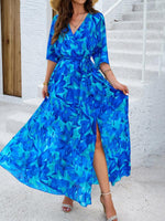 Maxi Jurk met V-hals en Bloemenprint - Maxi Dresses - Jurkjes.co