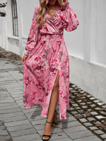 Maxi Jurk met V-hals en Bloemenprint - Maxi Dresses - Jurkjes.co