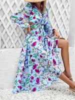 Maxi Jurk met V-hals en Bloemenprint - Maxi Dresses - Jurkjes.co