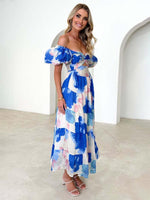 Maxi Jurk met V-hals en Bloemenprint - Maxi Dresses - Jurkjes.co