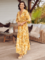 Maxi Jurk met V-hals en Bloemenprint - Maxi Dresses - Jurkjes.co