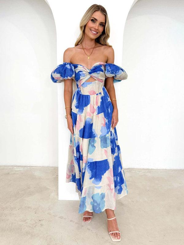 Maxi Jurk met V-hals en Bloemenprint - Maxi Dresses - Jurkjes.co