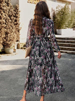 Maxi Jurk met V-hals en Bloemenprint - Maxi Dresses - Jurkjes.co
