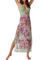 Maxi Jurk met V-hals en Bloemenprint - Maxi Dresses - Jurkjes.co