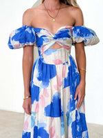 Maxi Jurk met V-hals en Bloemenprint - Maxi Dresses - Jurkjes.co