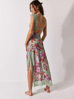 Maxi Jurk met V-hals en Bloemenprint - Maxi Dresses - Jurkjes.co