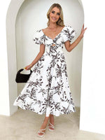 Maxi Jurk met V-hals en Bloemenprint - Maxi Dresses - Jurkjes.co