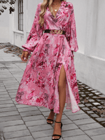 Maxi Jurk met V-hals en Bloemenprint - Maxi Dresses - Jurkjes.co