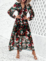 Maxi Jurk met V-hals en Bloemenprint - Maxi Dresses - Jurkjes.co