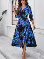 Maxi Jurk met V-hals en Bloemenprint - Maxi Dresses - Jurkjes.co