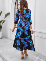 Maxi Jurk met V-hals en Bloemenprint - Maxi Dresses - Jurkjes.co