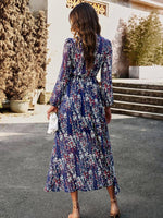 Maxi Jurk met V-hals en Bloemenprint - Maxi Dresses - Jurkjes.co