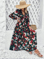 Maxi Jurk met V-hals en Bloemenprint - Maxi Dresses - Jurkjes.co
